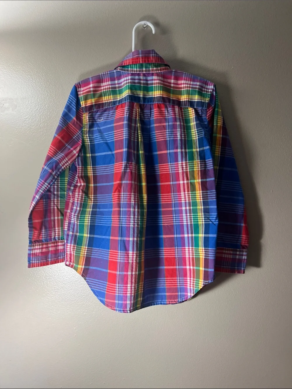 Chaps Boys Multicolor Plaid Button-Down Shirt - Blue, Red, Green